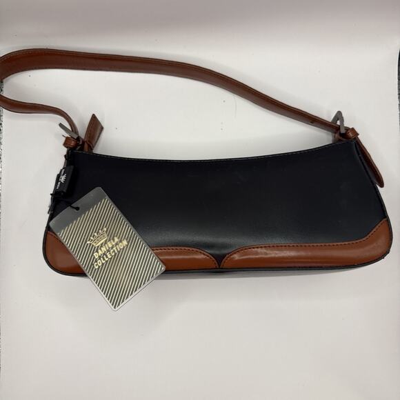 Daniela Moda Black & Brown Genuine Italian Leather Handbag NWT - Picture 1 of 16